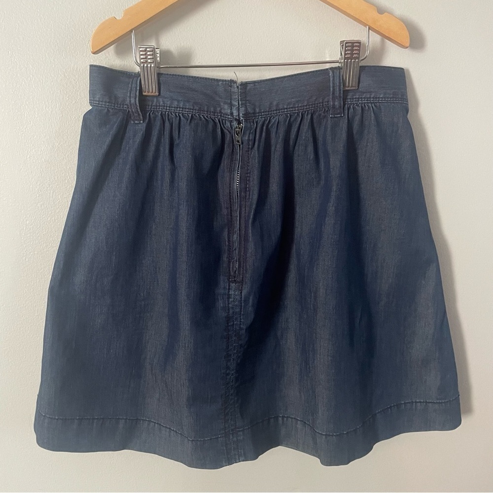 ☀️Gap 1969 Skirt Womens 26/2 Chambray Blue Denim Pockets Mini Lyocell StretchY2K - Picture 2 of 5